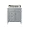 James Martin Vanities Brittany 30in Single Vanity, Urban Gray, w/ 3 CM Ethereal Noctis Quartz Top 650-V30-UGR-3ENC - alternate 1